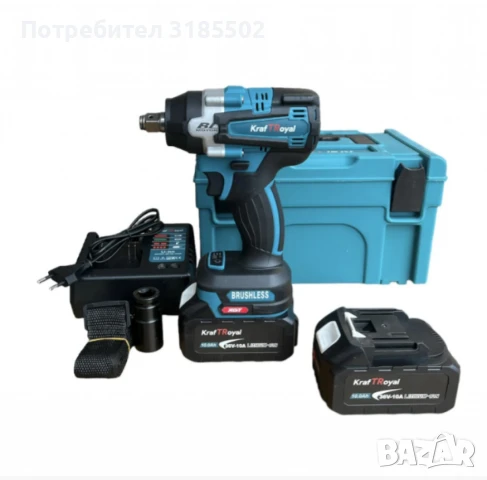 Комбиниран безчетков акумулаторен ударен гайковерт-винтоверт 36V 10Ah 850 N/m