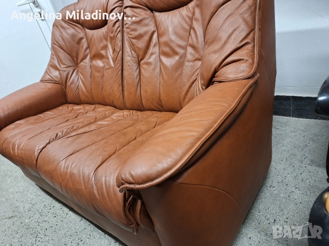 Диван двойка естествена кожа , снимка 4 - Дивани и мека мебел - 52065595