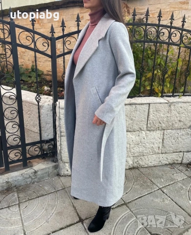 Сиво палто, снимка 3 - Палта, манта - 53260566