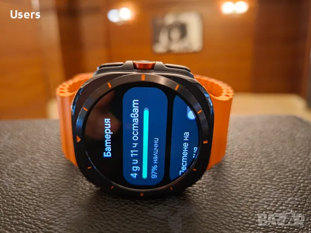 Samsung Galaxy Watch Ultra (2025), 47mm, LTE, Titanium Gray + Orange Band Безжични КАТО НОВ УНИКАЛЕ, снимка 6 - Смарт часовници - 56153332