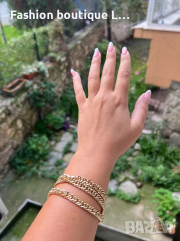 Златен синджир с уникална плетка може да се носи и като тройна гривна за ръката , снимка 4 - Колиета, медальони, синджири - 52412295