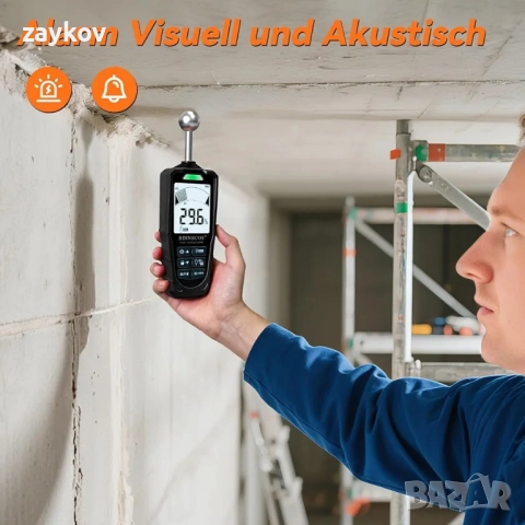 RDINSCOS Влагомер, Влагомер за стени, 2-в-1 влагомер с писалка и без щифт с LCD дисплей, снимка 5 - Друга електроника - 52107638