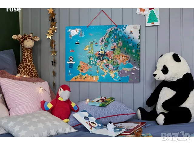 НОВИ! Магнитна карта на Европа 76х45см, снимка 4 - Образователни игри - 49786006