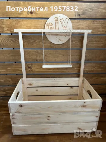 Бебешка щайга/ гардеробче за кръщене, изписване , подаръци от дърво, снимка 3 - Други - 48968246