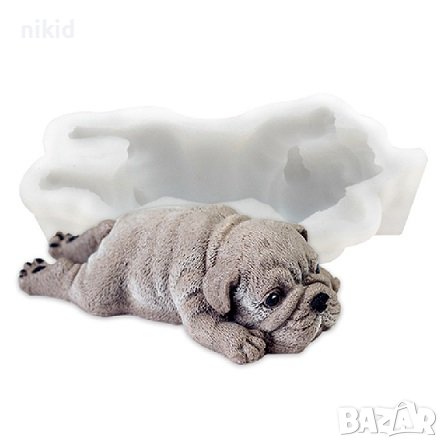 3D Булдог Шарпей голямо куче силиконов молд форма декорация торта фондан шоколад гипс смола, снимка 2 - Форми - 39829748
