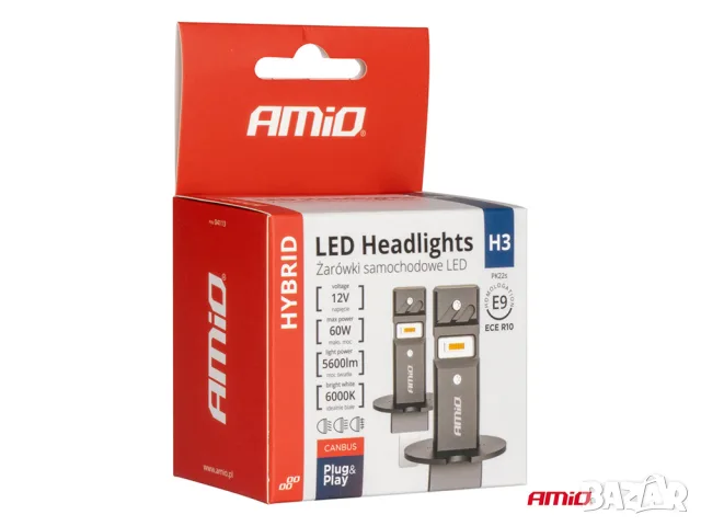 LED крушки AMiO Hybrid H3 6000K 60W 12V CANBUS, снимка 4 - Аксесоари и консумативи - 55868757
