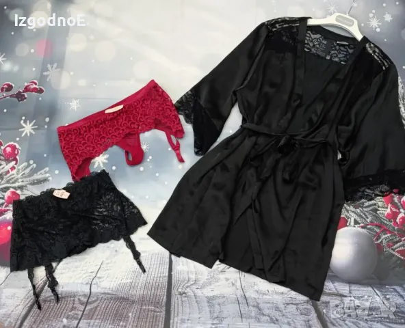 Victoria's secrets жартиери + сатенен халат H&M