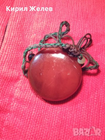 ОГРОМЕН НАТУРАЛЕН КАРНЕОЛ АРТ МЕДАЛЬОН БИЖУ 14906, снимка 2 - Колиета, медальони, синджири - 30652713