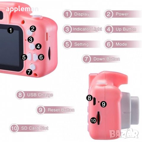 Детски фотоапарат камера видео камера подарък, снимка 7 - Други - 38841052