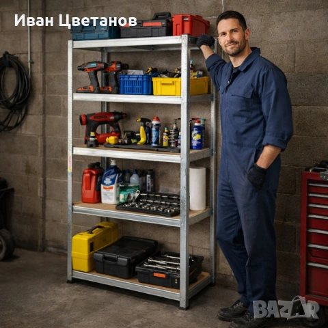 Практичен рафт на 5 нива с товаропиносимост до 175кг - лесен монтаж и стабилност