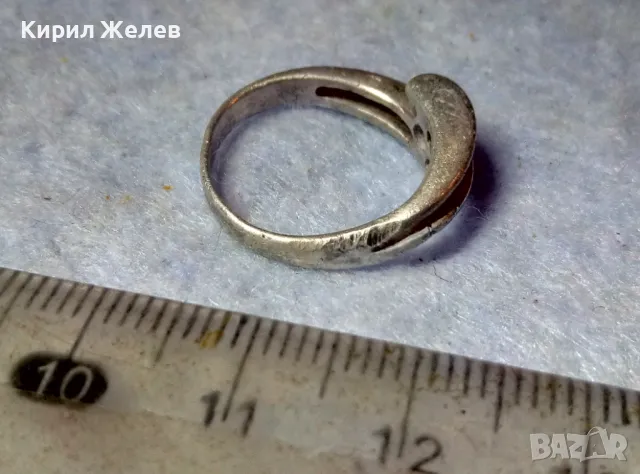 СТИЛЕН СКЪПОЦЕНЕН СРЕБЪРЕН ПРЪСТЕН СРЕБРО 925 АНГЛИЯ с ГОЛЯМ ЮВЕЛИРНО ФАСЕТИРАН ИСКРЯЩ ЦИРКОН 41178, снимка 10 - Пръстени - 48954460