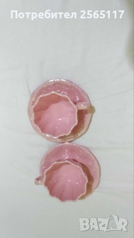  Сервиз  за чай перленорозав порцеланов  за двама, снимка 4 - Сервизи - 42049004