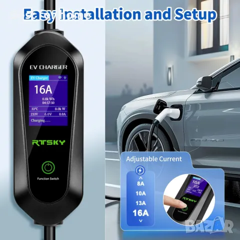 Зарядна станция за електро автомобили RTSKY Type 2, 16A, 5m, снимка 6 - Аксесоари и консумативи - 48735899