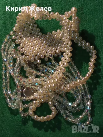 СТАРА РАЗКОШНА ПЕРЛЕН ТИП ОГЪРЛИЦА с ИСКРЯЩИ ПЛАНИНСКИ КРИСТАЛИ и ФИЛИГРАННА ЗАКОПЧАЛКА 47340, снимка 13 - Антикварни и старинни предмети - 47198780