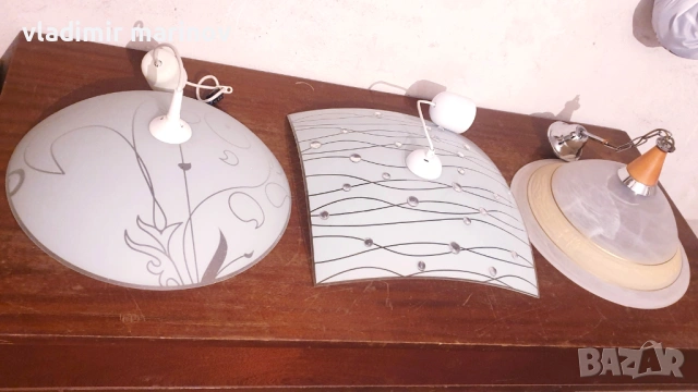 Стилни полилеи за  всекидневна, трапезария или спалня. 3 броя, снимка 3 - Полилеи - 53867400