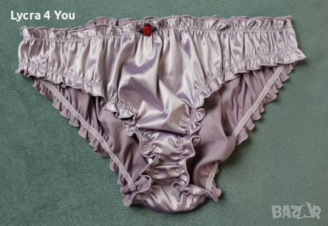 Нови светло-лилави сатенени бикини S-L размер, снимка 6 - Бельо - 44447188