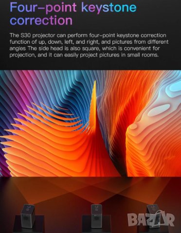 S30™ MAX® 4P 4D 4K Ultra HD WiFi Смарт Мултимедиен Проектор Android Screen Mirroring Екран Клониране, снимка 4 - Плейъри, домашно кино, прожектори - 41371709