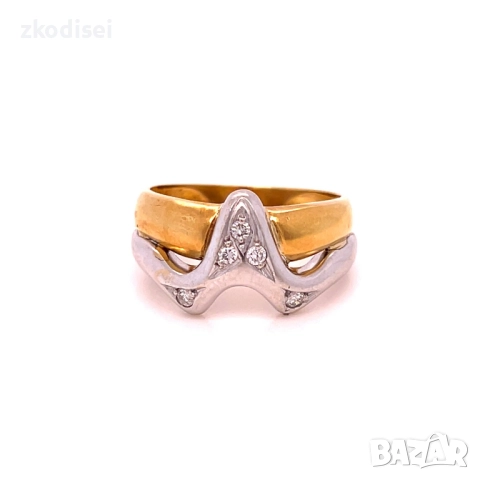 Златен дамски пръстен с брилянти 5,40гр. размер:53 18кр. проба:750 модел:34688-5