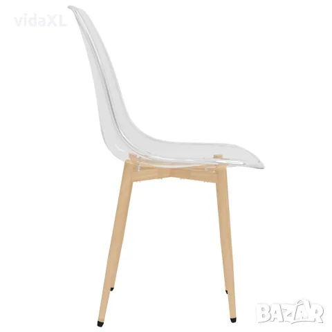 vidaXL Трапезни столове, 4 бр, прозрачни, PET, снимка 5 - Столове - 56147084