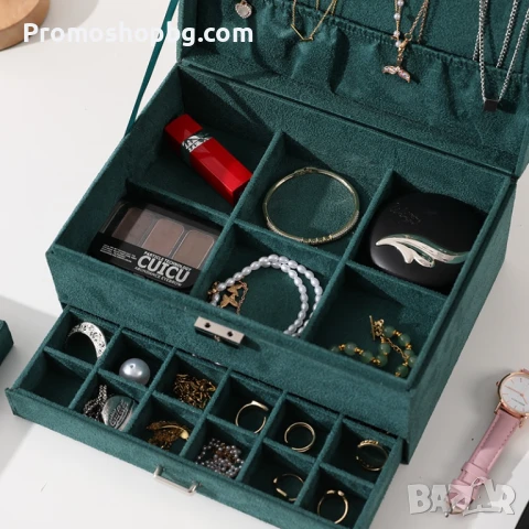 ПРЕОЦЕН ПРОДУКТ! Кутия за бижута в ЧЕРНО -размери 11 x 24,5 x 18 см, снимка 7 - Кутии за съхранение - 48431322