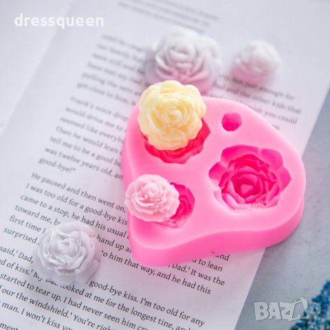 3805 Форма с 4 рози, снимка 5 - Форми - 38910235