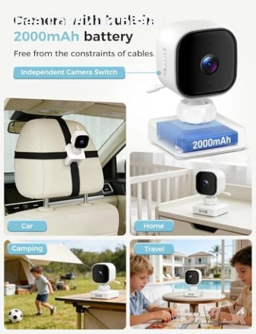 Нов Бебефон за кола без WiFi 5” монитор 2-посочно аудио температурен сензор, снимка 9 - Други - 53739597