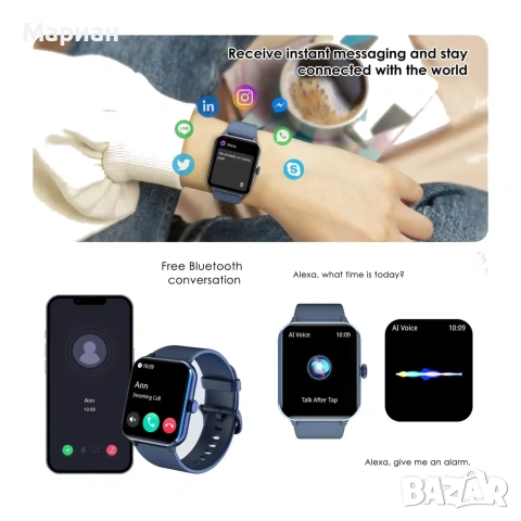 Смарт часовник BLACKVIEW R50 44.46 MM, ПУЛСОМЕР, SPO2, снимка 3 - Смарт часовници - 53659292