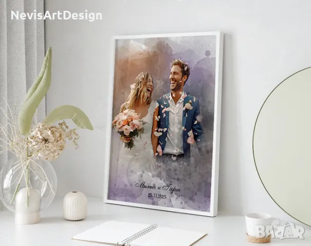 Дигитален акварелен портрет за всеки повод, снимка 3 - Картини - 47533960