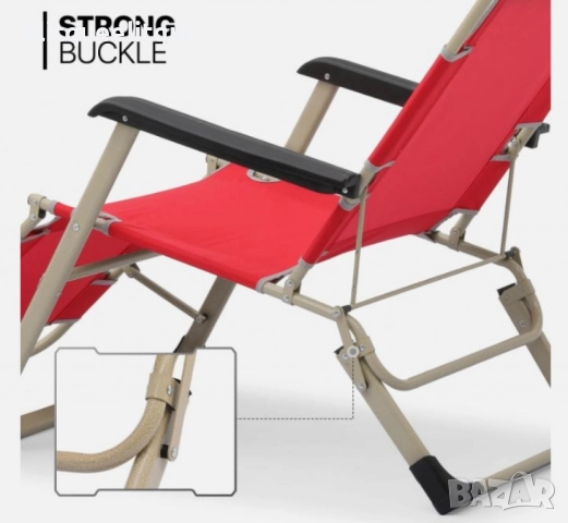 Голям Многофункционален сгъваем шезлонг-стол с възглавничка NS6012, снимка 6 - Други стоки за дома - 52184883