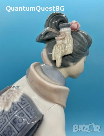 Lladro Spain Japanese Geisha “Teruko” w/ Folded Parasol “Гейшата”, снимка 13 - Статуетки - 52830312