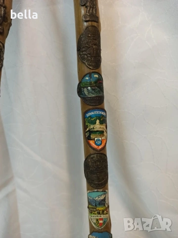 Автентични тиролски алпийски бастуни с колекционерски плакети, снимка 8 - Антикварни и старинни предмети - 53656824