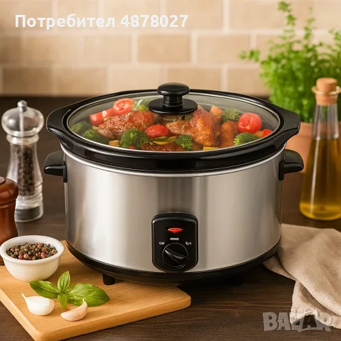 Slow Cooker тенджера Royalty Line SLC1012/SLC1013 – спестява време, съхранява вкуса, снимка 4 - Съдове за готвене - 55791179