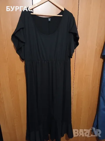 3xl Черна дълга трикотажна рокля напълно запазена, снимка 2 - Рокли - 56056358