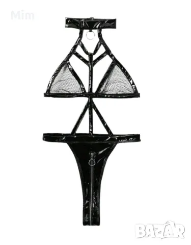 2XL Черно боди от лак/ винил/, снимка 3 - Бельо - 48685513