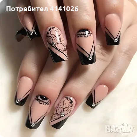 Самозалепващи изкуствени нокти Press On Nails, снимка 3 - Продукти за маникюр - 48223973