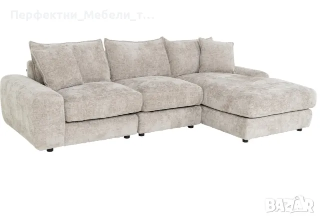 Мек,удобен,ъглов диван с висок клас мека дамаска крем,бежев,синьозелен, снимка 2 - Дивани и мека мебел - 47702959