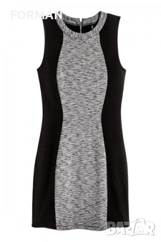 Черна рокля по тялото със сиви шарки, снимка 2 - Рокли - 38821676