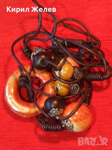 КОЛИЕ ЦВЕТНА АРТ КЕРАМИКА МНОГО КРАСИВА МАРКОВА ОГЪРЛИЦА 34734, снимка 3 - Колиета, медальони, синджири - 39192827