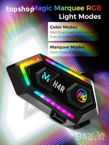 Чисто Новa запечатанa Bluetooth 5.3 Слушалкa за Мото Каска Moman H4R с RGB Светлини и 32ч Батерия..., снимка 2 - Аксесоари и консумативи - 53291424