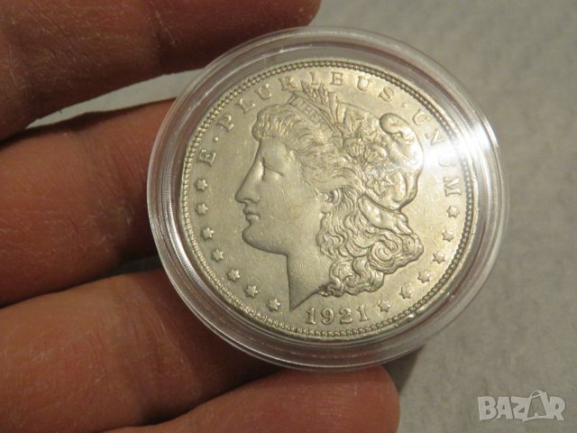 Рядък сребърен долар, морган долар, MORGAN DOLLAR, ONE  DOLLAR - 1921 г. - за колекционери, снимка 5 - Нумизматика и бонистика - 31553196