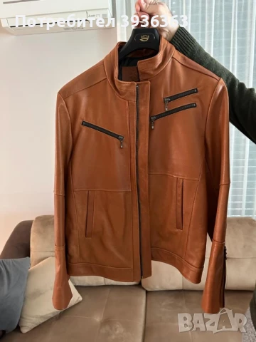 Кафяво кожено яке, снимка 1
