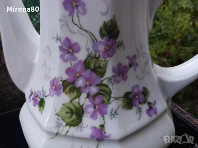 Баварски чайник с теменужки, снимка 3 - Сервизи - 51447202