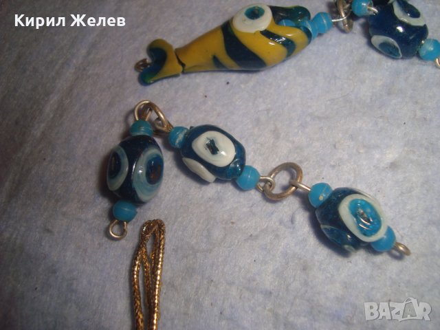 Лот РИСУВАНО ЦВЕТНО СТЪКЛО Тип МУРАНО СЛОНЧЕТА РИБА БРОНЗОВА КАМБАНКА ОКО на НАЗАР ТАЛИСМАНИ 24441, снимка 9 - Колекции - 35996836