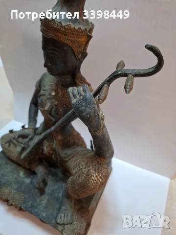  Винтидж позлатена бронзова статуя на тайландски принц , снимка 5 - Антикварни и старинни предмети - 52673920