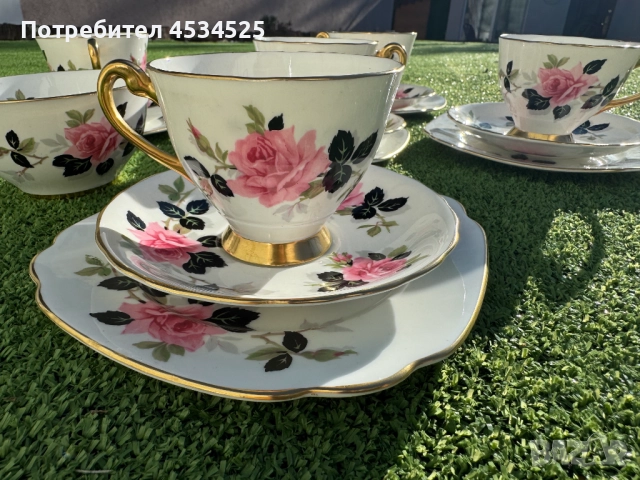 Рядък винтидж сервиз Windsor – Royal Stafford England, Bone China, снимка 4 - Антикварни и старинни предмети - 52438824