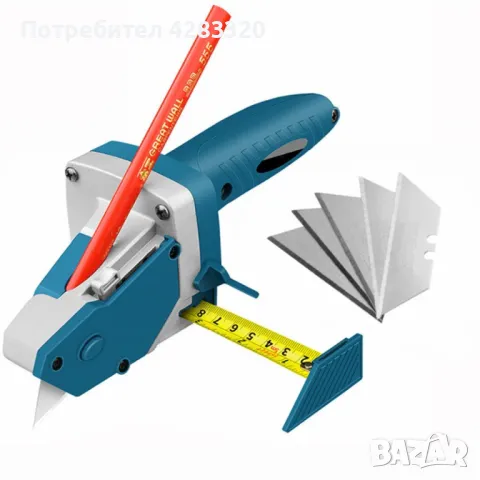 Многофункционален инструмент за рязане на гипсокартон с вградена ролетка 5м. , снимка 6 - Други инструменти - 48734016