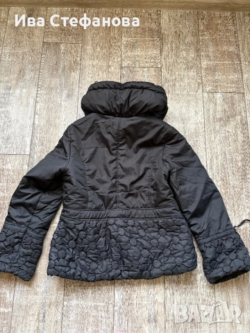 Черно зимно кукленско кокетно ново елегантно шушляково яке баклавички широка шал яка Л/ХЛ, снимка 2 - Якета - 46483567