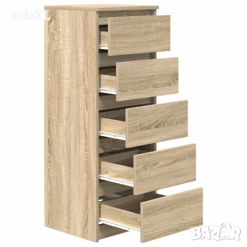 vidaXL Бюфет с чекмеджета, дъб сонома, 37,5x35x99 см, инженерно дърво, снимка 5 - Бюфети - 56148386