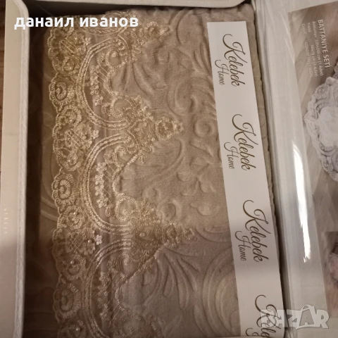 луксозен комплект спалня капучино, снимка 3 - Спално бельо - 50581916