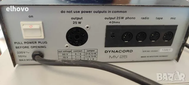 Усилвател Dynacord MV25, снимка 5 - Ресийвъри, усилватели, смесителни пултове - 48400394